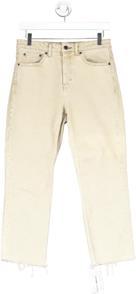 Topshop Beige Straight Leg High Rise Jeans W28